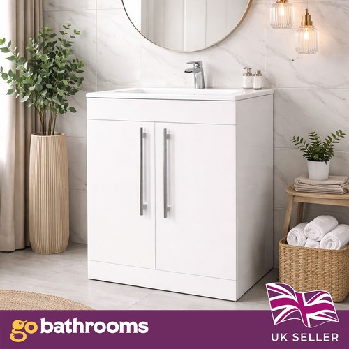 600mm white bathroom vanity - white,