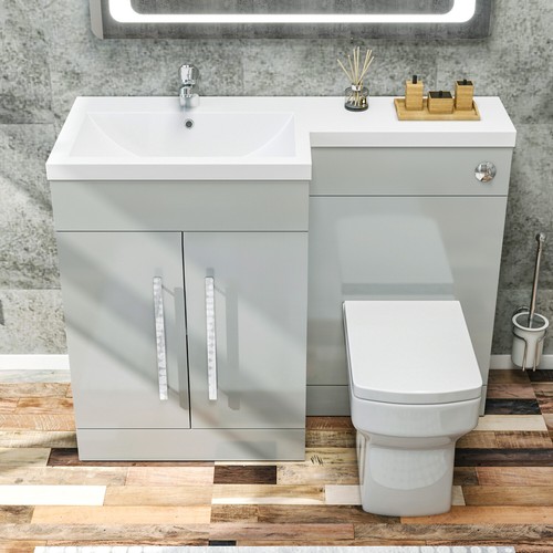 Bathroom grey vanity - vanity, sink