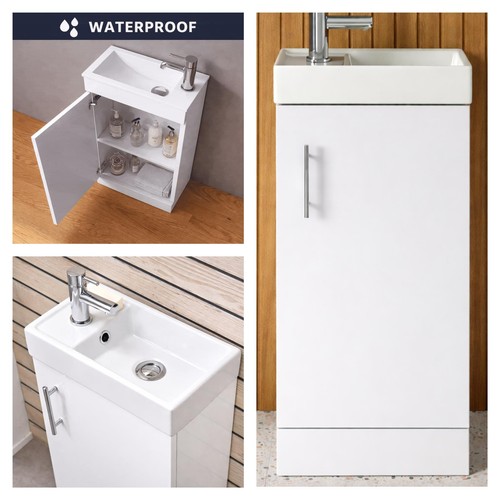 White bathroom vanity unit - vanity, &