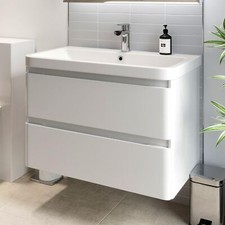 White Gloss Wall Hung Vanity