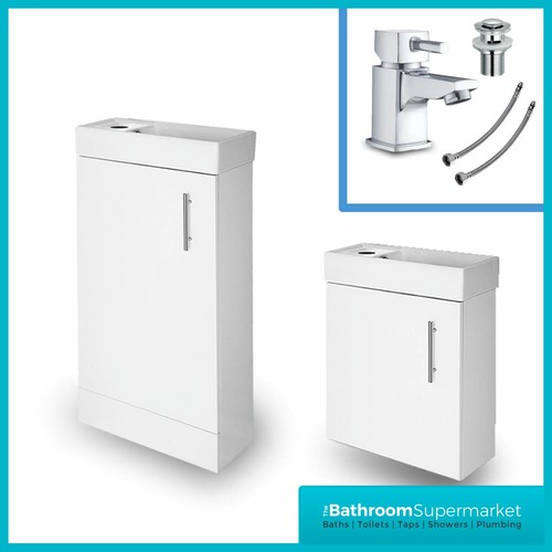 White gloss bathroom vanity - bathroom,
