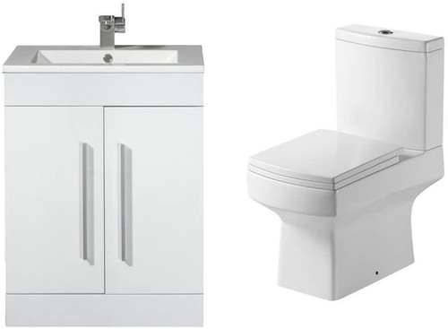 Toilet basin set - toilet, white
