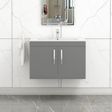Grey 800mm Wall Hung Vanity
