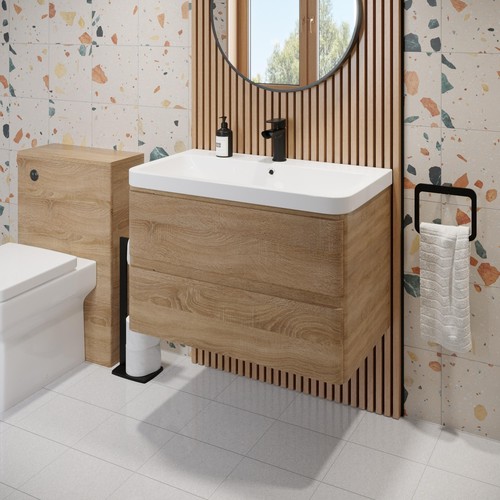 Wood wall hung vanity - wood,